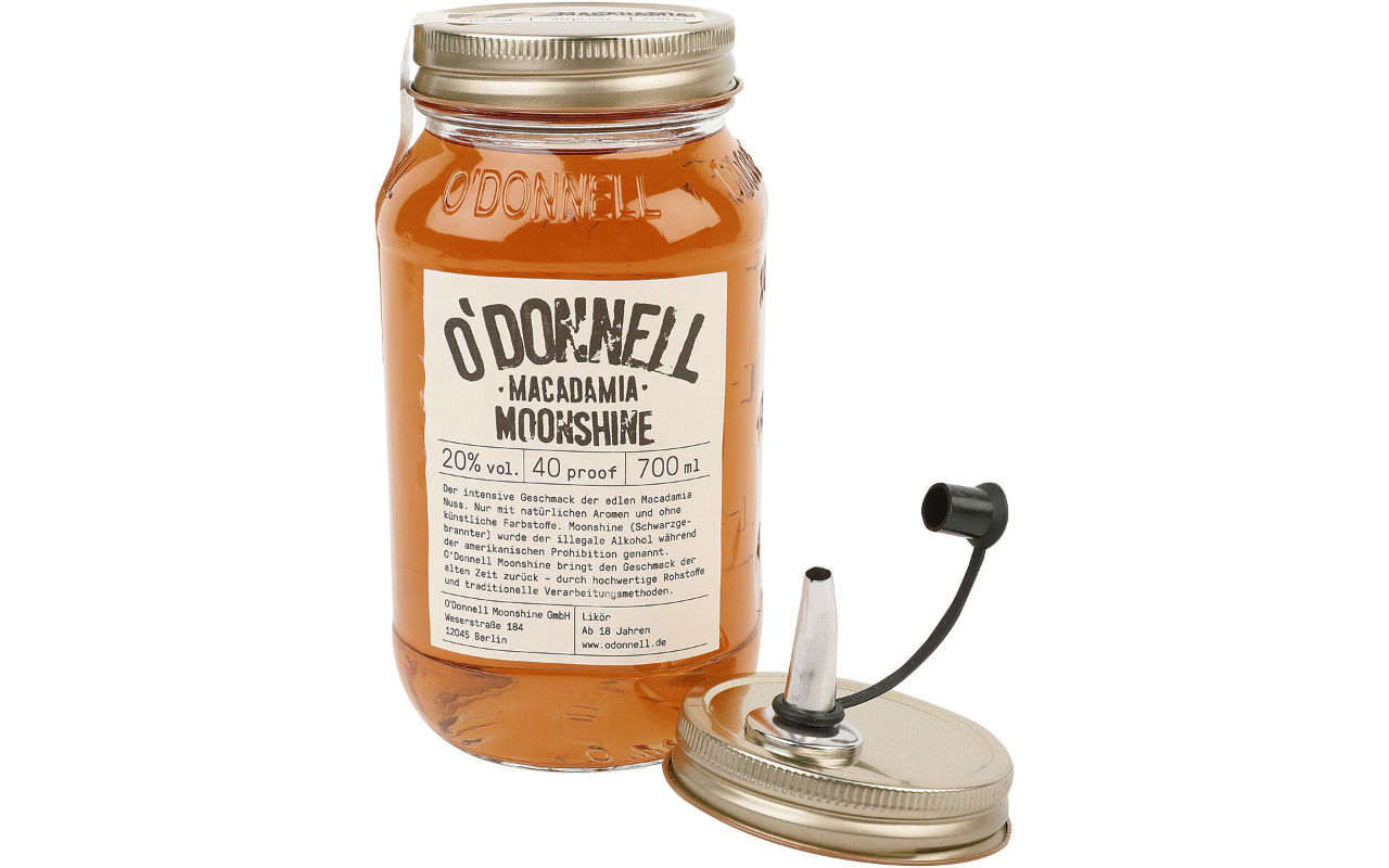 O’DONNELL MOONSHINE Macadamia (20% vol.) 700ml (mit Ausgiesser)